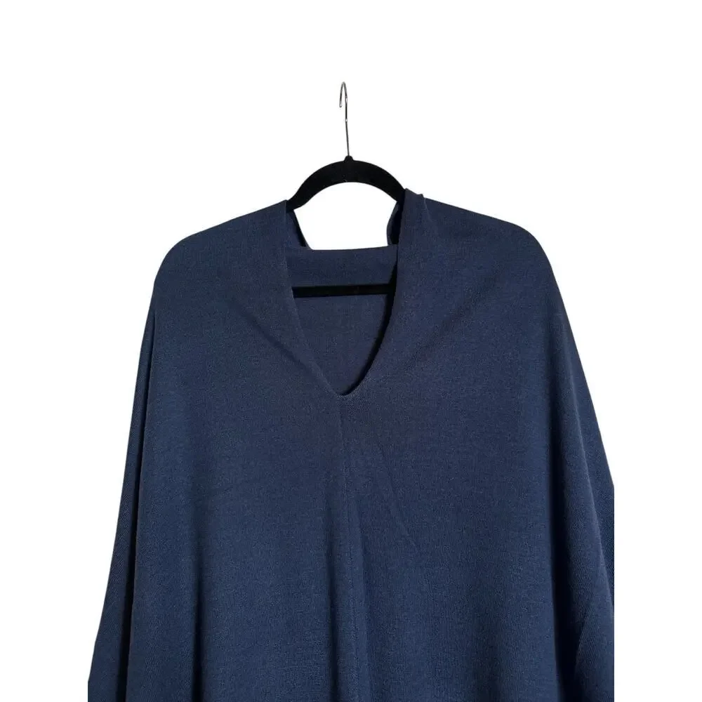 John + Jenn KERISMA Blue Jean Knit Poncho Cape One Size NWT Lightweight Wrap